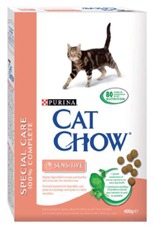 Cat Chow (Кет Чау) Sensitive для котів з вразливою системою травлення та чутливою шкірою 400 г